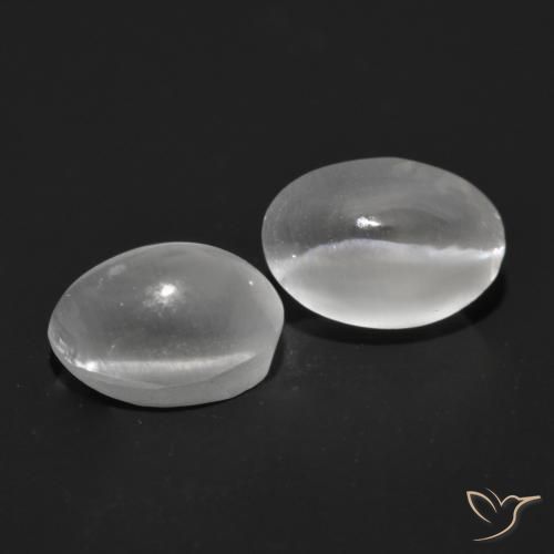 2.52 ctw Gray Sillimanite Cat's Eye Stones, Natural Sillimanite Cat's Eye in Oval Cabochon Shape for Sale