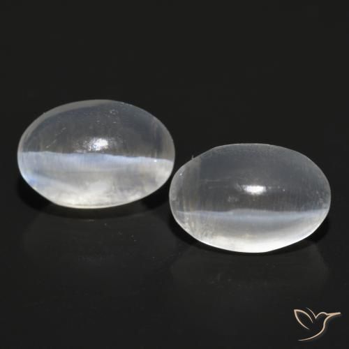 2.15ctw Natural Very Light Grey Sillimanite Cat's Eye, Oval, Transparent