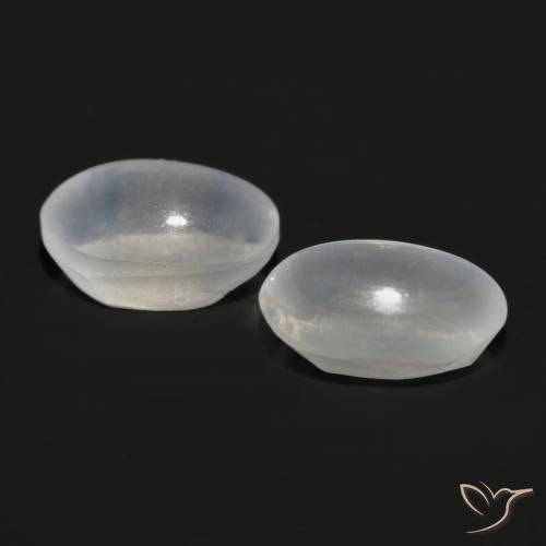 Sillimanite Cat's Eye Gemstones in 7 x 5 mm (calibrated) Size for Sale, Sillimanite Cat's Eye Stones in Very Light Grey Color