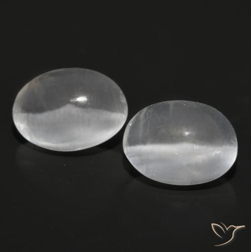 2.28ctw Natural Very Light Grey Sillimanite Cat's Eye, Oval, Transparent