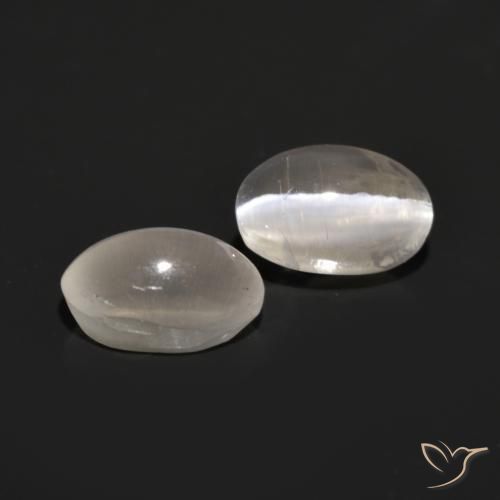 1.58 ctw Gray Sillimanite Cat's Eye Stones, Natural Sillimanite Cat's Eye in Oval Cabochon Shape for Sale