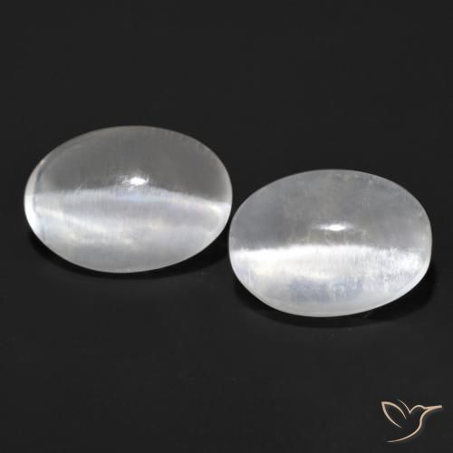 2.27ctw Natural Very Light Grey Sillimanite Cat's Eye, Oval, Transparent