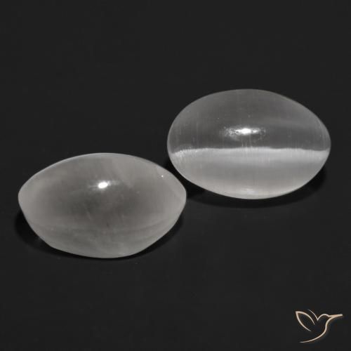 2.25 ctw Gray Sillimanite Cat's Eye Stones, Natural Sillimanite Cat's Eye in Oval Cabochon Shape for Sale