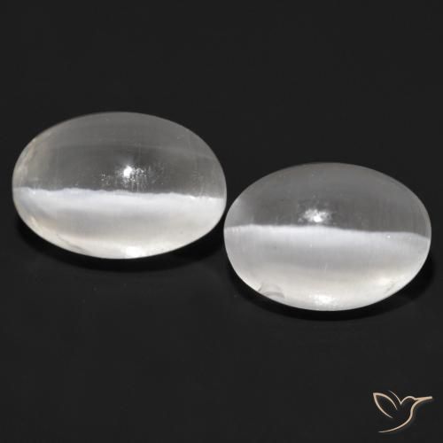2.32ctw Natural Very Light Grey Sillimanite Cat's Eye, Oval, Transparent