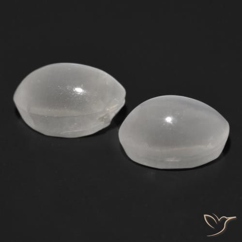 Sillimanite Cat's Eye Gemstones in 7 x 5 mm (calibrated) Size for Sale, Sillimanite Cat's Eye Stones in Very Light Grey Color
