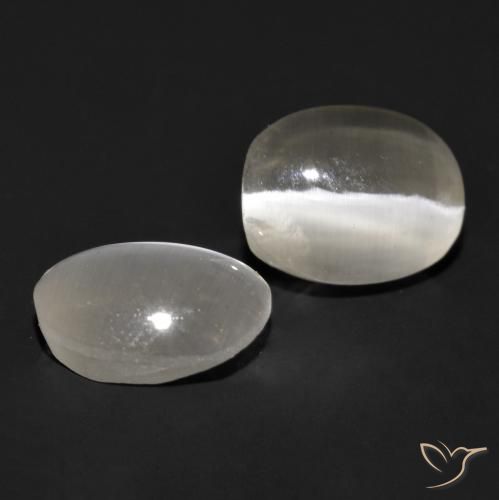 1.94 ctw Gray Sillimanite Cat's Eye Stones, Natural Sillimanite Cat's Eye in Oval Cabochon Shape for Sale