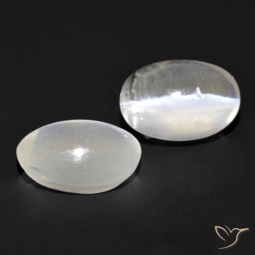 1.89 ctw Gray Sillimanite Cat's Eye Stones, Natural Sillimanite Cat's Eye in Oval Cabochon Shape for Sale