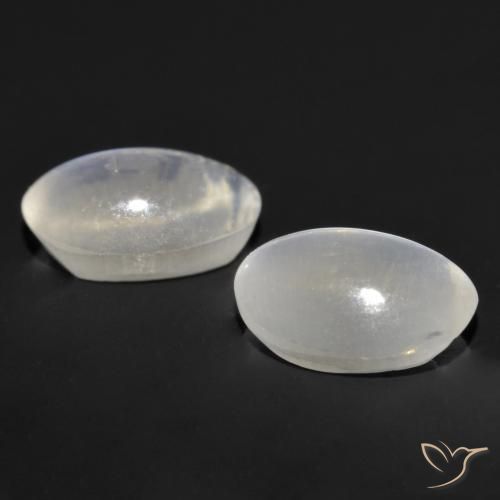 Sillimanite Cat's Eye Gemstones in 7 x 5 mm (calibrated) Size for Sale, Sillimanite Cat's Eye Stones in Very Light Grey Color