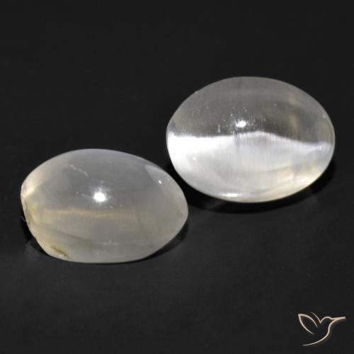 2.57 ctw Gray Sillimanite Cat's Eye Stones, Natural Sillimanite Cat's Eye in Oval Cabochon Shape for Sale