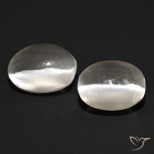 1.78ctw Natural Very Light Grey Sillimanite Cat's Eye, Oval, Translucent