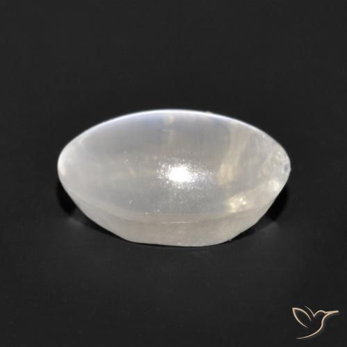 Sillimanite Cat's Eye Gemstone in 7.8 x 5.4 mm Size for Sale, Sillimanite Cat's Eye Stone in Very Light Grey Color