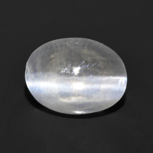 1.35 ct White Sillimanite Cat's Eye Stone, Natural Sillimanite Cat's Eye in Oval Cabochon Shape for Sale