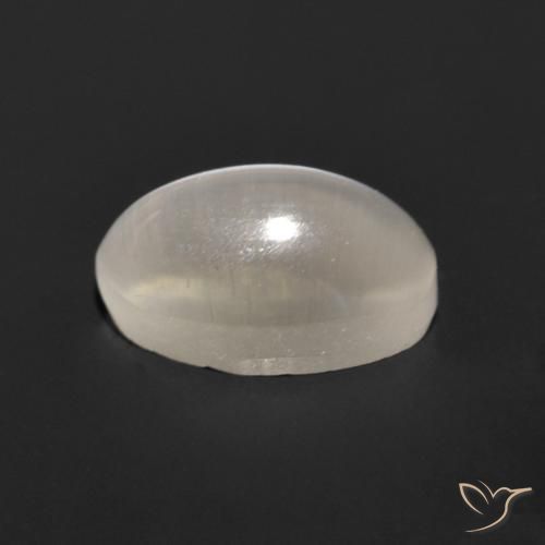 Sillimanite Cat's Eye Gemstone in 7.4 x 4.9 mm Size for Sale, Sillimanite Cat's Eye Stone in Very Light Grey Color