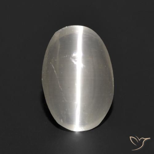 1.11 ct Gray Sillimanite Cat's Eye Stone, Natural Sillimanite Cat's Eye in Oval Cabochon Shape for Sale