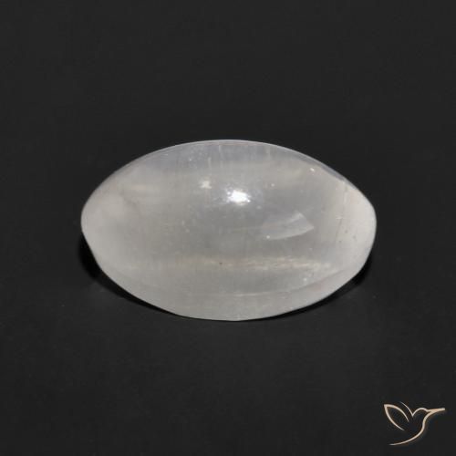 Sillimanite Cat's Eye Gemstone in 7.5 x 5 mm Size for Sale, Sillimanite Cat's Eye Stone in Very Light Grey Color
