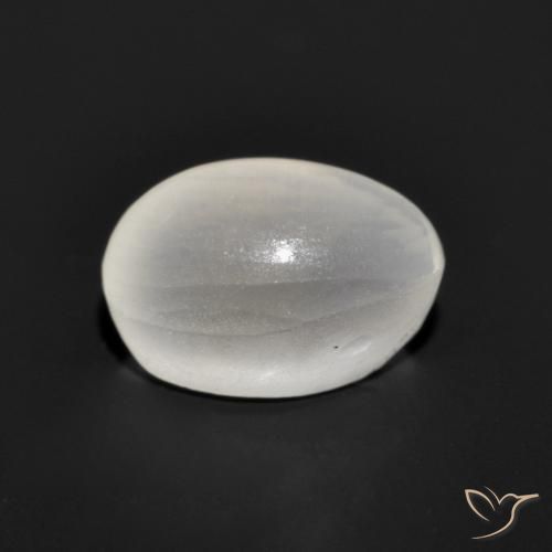 Sillimanite Cat's Eye Gemstone in 7.1 x 4.8 mm Size for Sale, Sillimanite Cat's Eye Stone in Very Light Grey Color