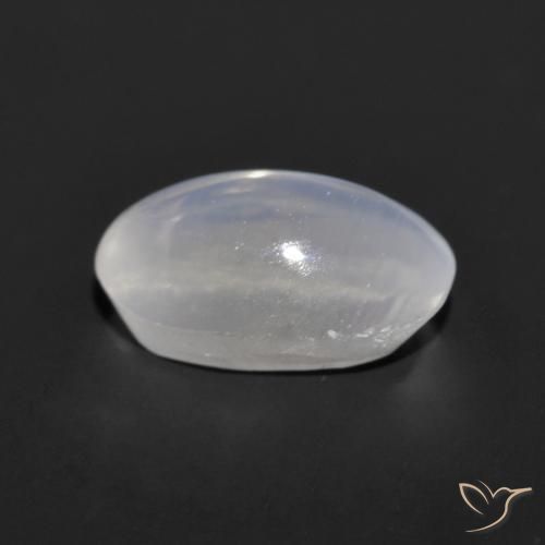 Sillimanite Cat's Eye Gemstone in 7.6 x 5.2 mm Size for Sale, Sillimanite Cat's Eye Stone in Very Light Grey Color