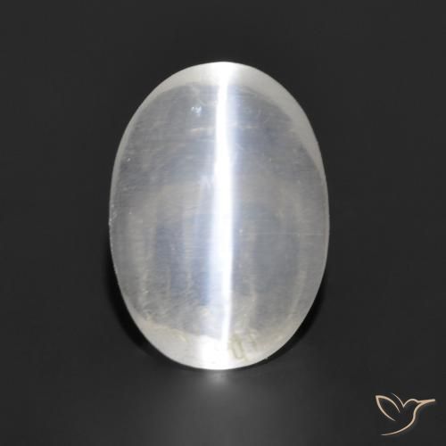 1.13ct Natural Very Light Grey Sillimanite Cat's Eye, Oval, Transparent