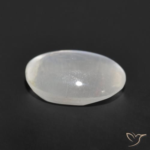 Sillimanite Cat's Eye Gemstone in 7.8 x 5.6 mm Size for Sale, Sillimanite Cat's Eye Stone in Very Light Grey Color