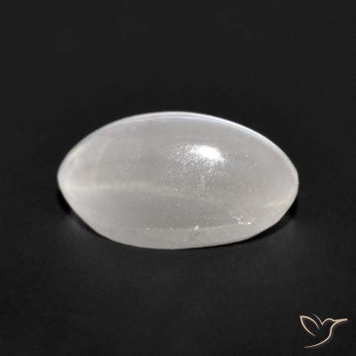 Sillimanite Cat's Eye Gemstone in 8 x 5 mm (calibrated) Size for Sale, Sillimanite Cat's Eye Stone in Very Light Grey Color