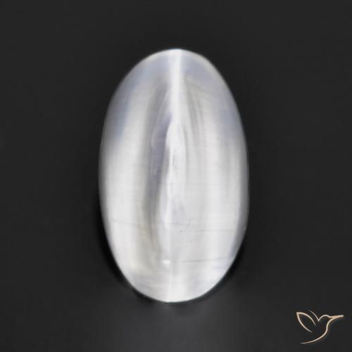 1.35 ct Gray Sillimanite Cat's Eye Stone, Natural Sillimanite Cat's Eye in Oval Cabochon Shape for Sale
