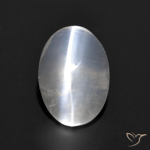 1.06 ct Gray Sillimanite Cat's Eye Stone, Natural Sillimanite Cat's Eye in Oval Cabochon Shape for Sale