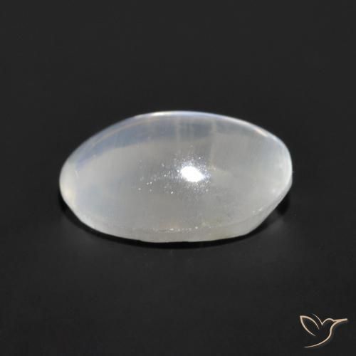Sillimanite Cat's Eye Gemstone in 7.6 x 5.4 mm Size for Sale, Sillimanite Cat's Eye Stone in Very Light Grey Color