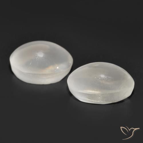 Sillimanite Cat's Eye Gemstones in 7.3 x 4.7 mm Size for Sale, Sillimanite Cat's Eye Stones in Very Light Grey Color