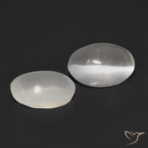 1.15 ctw Gray Sillimanite Cat's Eye Stones, Natural Sillimanite Cat's Eye in Oval Cabochon Shape for Sale
