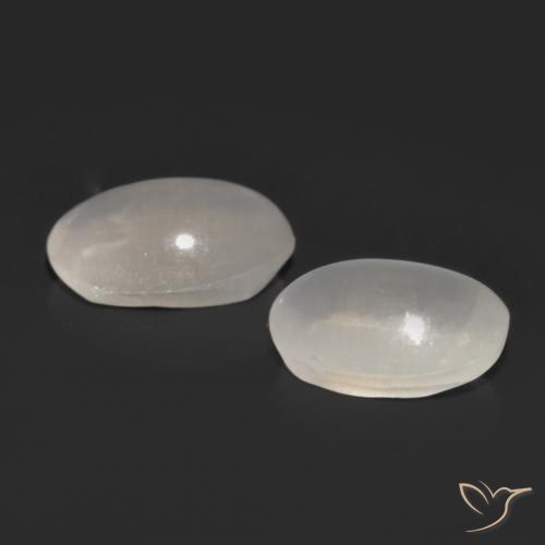 Sillimanite Cat's Eye Gemstones in 6 x 4 mm (calibrated) Size for Sale, Sillimanite Cat's Eye Stones in Very Light Grey Color