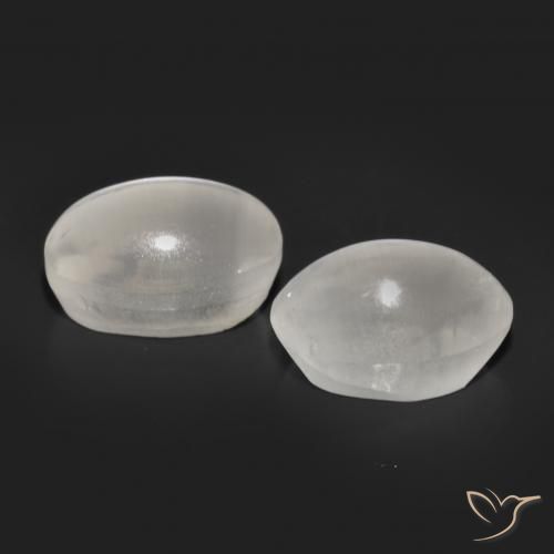 Sillimanite Cat's Eye Gemstones in 6.9 x 4.7 mm Size for Sale, Sillimanite Cat's Eye Stones in Very Light Grey Color