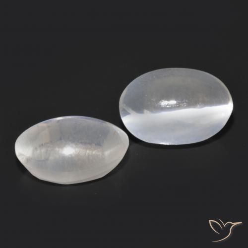 2.06 ctw White Sillimanite Cat's Eye Stones, Natural Sillimanite Cat's Eye in Oval Cabochon Shape for Sale