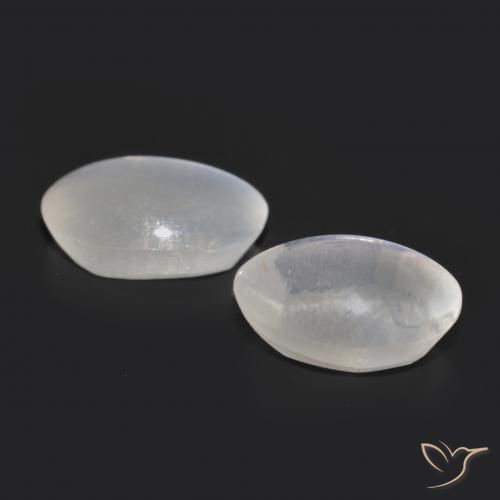 Sillimanite Cat's Eye Gemstones in 7.3 x 5 mm Size for Sale, Sillimanite Cat's Eye Stones in White Color