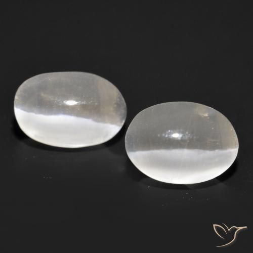 2.11ctw Natural White Sillimanite Cat's Eye, Oval, Transparent