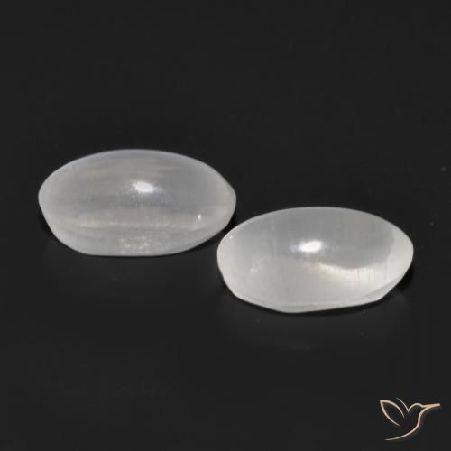 Sillimanite Cat's Eye Gemstones in 6.7 x 3.7 mm Size for Sale, Sillimanite Cat's Eye Stones in White Color