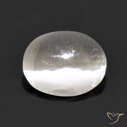 1.11 ct Gray Sillimanite Cat's Eye Stone, Natural Sillimanite Cat's Eye in Oval Cabochon Shape for Sale
