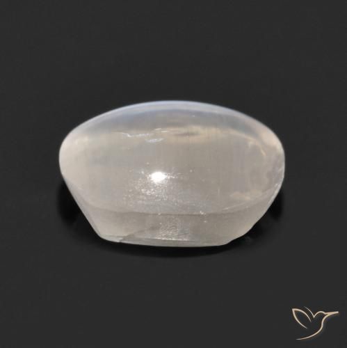 Sillimanite Cat's Eye Gemstone in 6.7 x 5.4 mm Size for Sale, Sillimanite Cat's Eye Stone in Very Light Grey Color