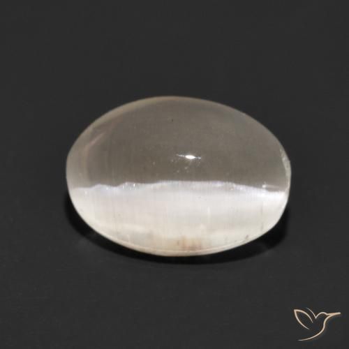 1.24 ct Gray Sillimanite Cat's Eye Stone, Natural Sillimanite Cat's Eye in Oval Cabochon Shape for Sale