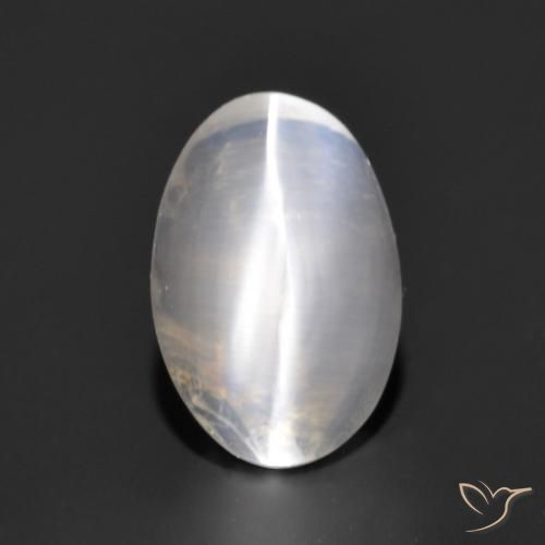 1.17ct Natural Very Light Grey Sillimanite Cat's Eye, Oval, Transparent