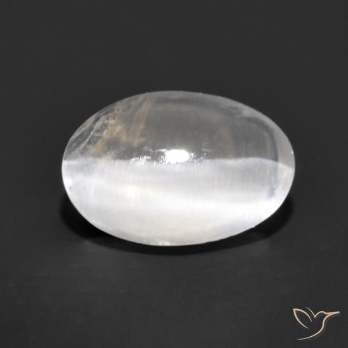 1.17 ct Gray Sillimanite Cat's Eye Stone, Natural Sillimanite Cat's Eye in Oval Cabochon Shape for Sale