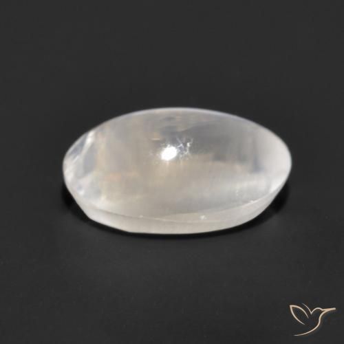 Sillimanite Cat's Eye Gemstone in 7.8 x 5.2 mm Size for Sale, Sillimanite Cat's Eye Stone in Very Light Grey Color