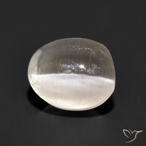 1.49 ct Gray Sillimanite Cat's Eye Stone, Natural Sillimanite Cat's Eye in Oval Cabochon Shape for Sale