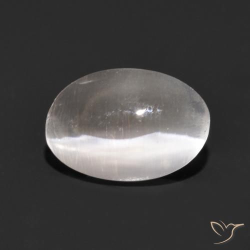 1.48 ct Gray Sillimanite Cat's Eye Stone, Natural Sillimanite Cat's Eye in Oval Cabochon Shape for Sale