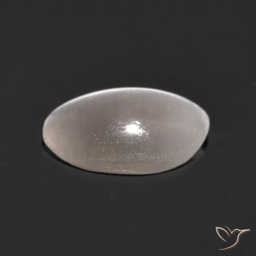 Sillimanite Cat's Eye Gemstone in 6.8 x 5.5 mm Size for Sale, Sillimanite Cat's Eye Stone in Very Light Grey Color