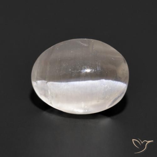 1.18 ct Gray Sillimanite Cat's Eye Stone, Natural Sillimanite Cat's Eye in Oval Cabochon Shape for Sale