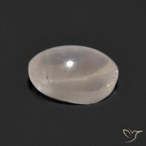 Sillimanite Cat's Eye Gemstone in 7.7 x 5.6 mm Size for Sale, Sillimanite Cat's Eye Stone in Very Light Grey Color