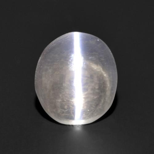 Very Light Grey Силлиманит Кошачий Глаз Камень - 1.2ct Овал Кабошон (ID: 559499)
