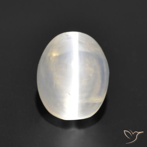 0,96 ct ovaler grauer Sillimanit-Katzenauge aus Madagaskar, Größe 6,2 x 5,5mm, Garantiert natürlicher Edelstein, Transparent Reinheit, 1 Stück Sillimanit-Katzenauge in Sehr helles Grau Farbe, Mohs-Härte von 6,5 - 7,5 Geeignet für den täglichen Gebrauch im Schmuck, Photo A