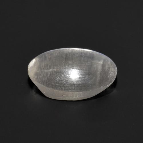 Sillimanite Cat's Eye Gemstone in 7.4 x 5.5 mm Size for Sale, Sillimanite Cat's Eye Stone in Very Light Grey Color