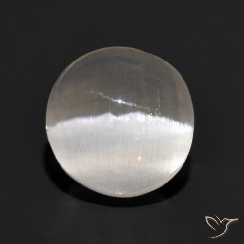 1.87 ct Gray Sillimanite Cat's Eye Stone, Natural Sillimanite Cat's Eye in Round Cabochon Shape for Sale